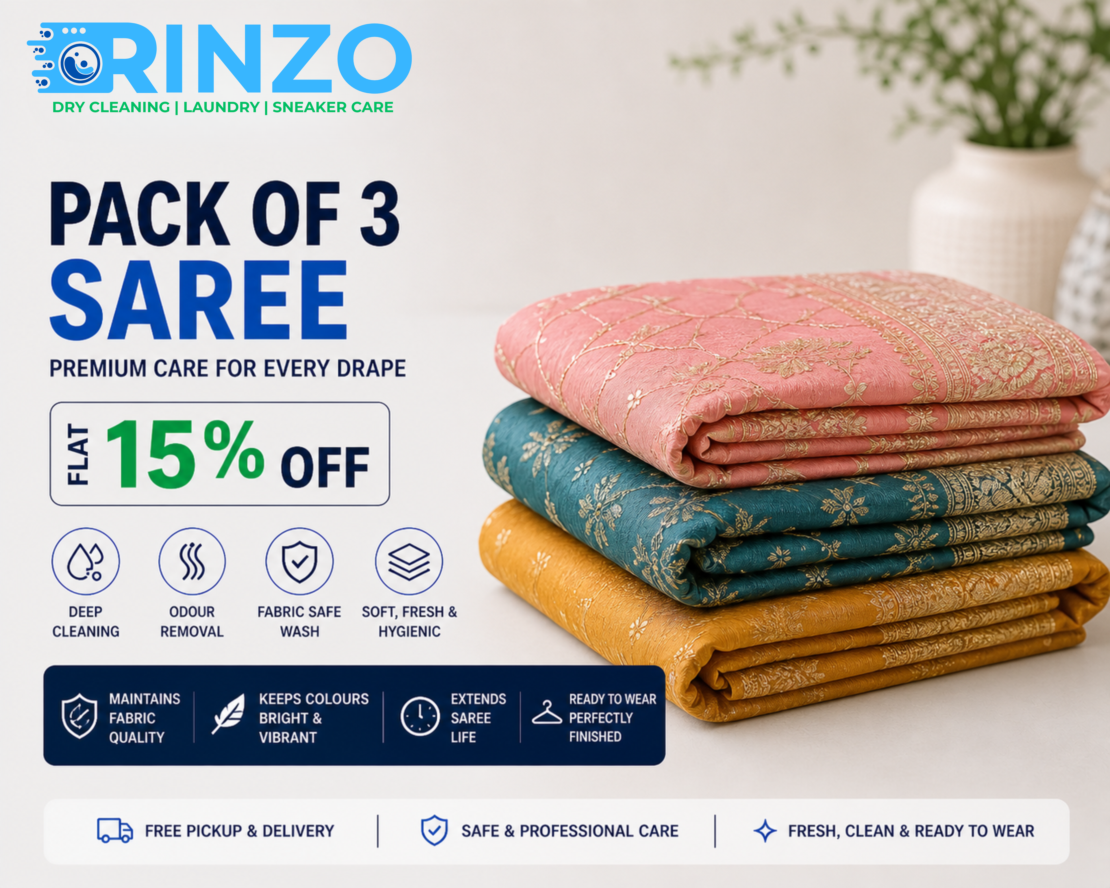 PACK OF 3 SAREE @ 15% OFF